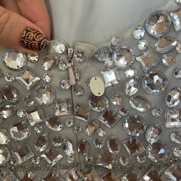 Scala Silver Rhinestone Floor Length Gown - Picture 9 of 9